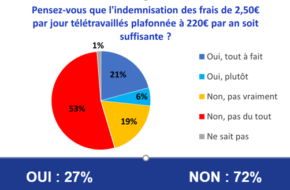 Pensez-vous que l'indemnisation des frais de 2,50€ par jour télétravaillés plafonnée à 220€ par an soit suffisante ?